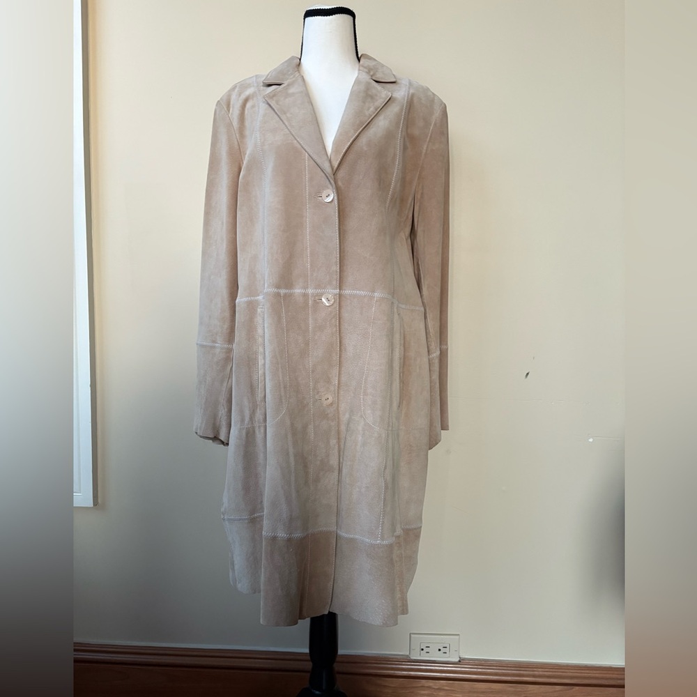 Wilson Leather - Pelle Studio - Genuine Suede Trench Coat - Size 1X - Picture 7 of 15